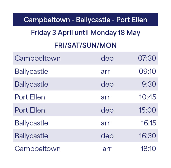 3 April to 18 May timetable