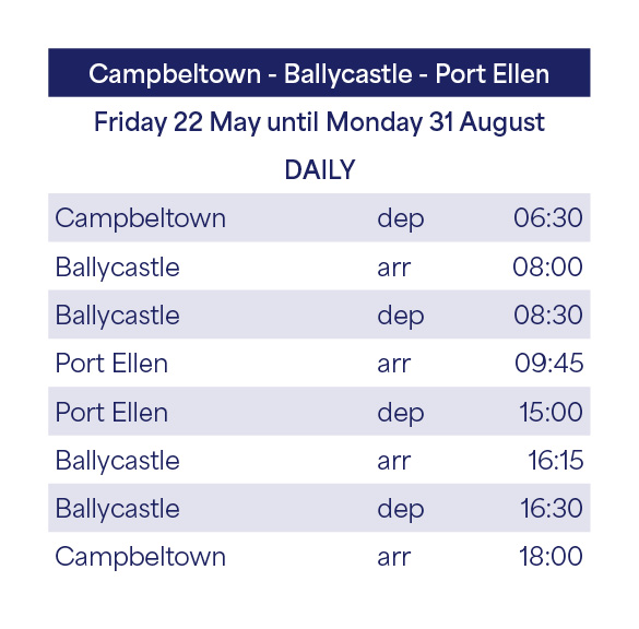 22 May to 31 August timetable